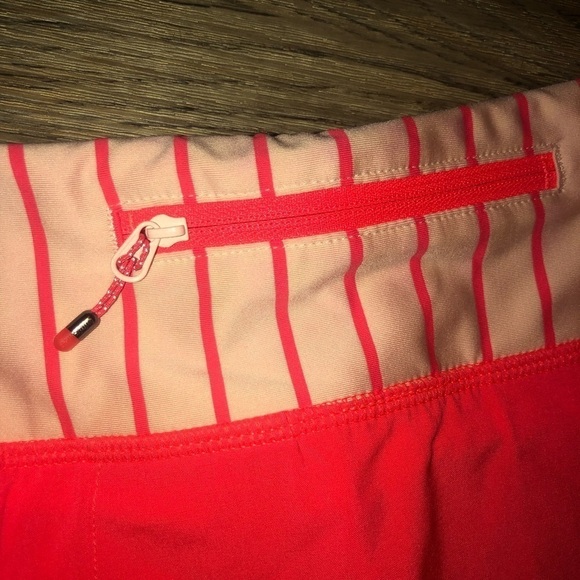 lululemon Pace Rival Skirt - Electric Coral Quiet Stripe Butter Pink Sz 6 Tall - Picture 4 of 9